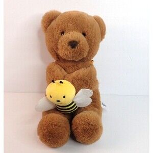 Aurora Brown Bear Asher Holding Bee Soft Plush Stuffed Animal Toy Flower Gift